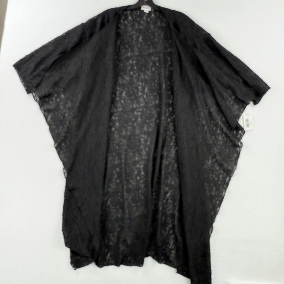 LuLaRoe Kimono Cover Up Size M Black Lace Open Front Cardigan Lightweight Duster - Picture 1 of 10
